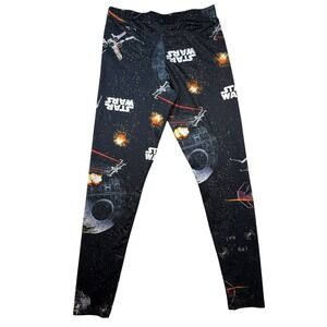 Star Wars Leggings Black X Wing Death Star Print Size Large fan gear statement